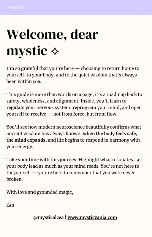 ⟡ 'Regulate. Reprogram. Receive.' Ebook ⟡