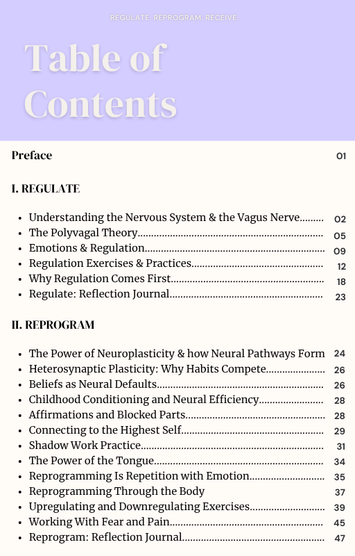 ⟡ 'Regulate. Reprogram. Receive.' Ebook ⟡